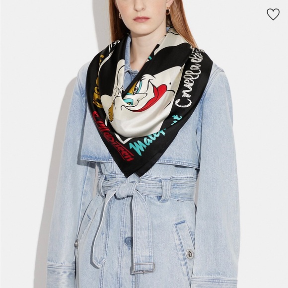 Coach Accessories - NWT Disney X Coach Villains Print Silk Square Scarf